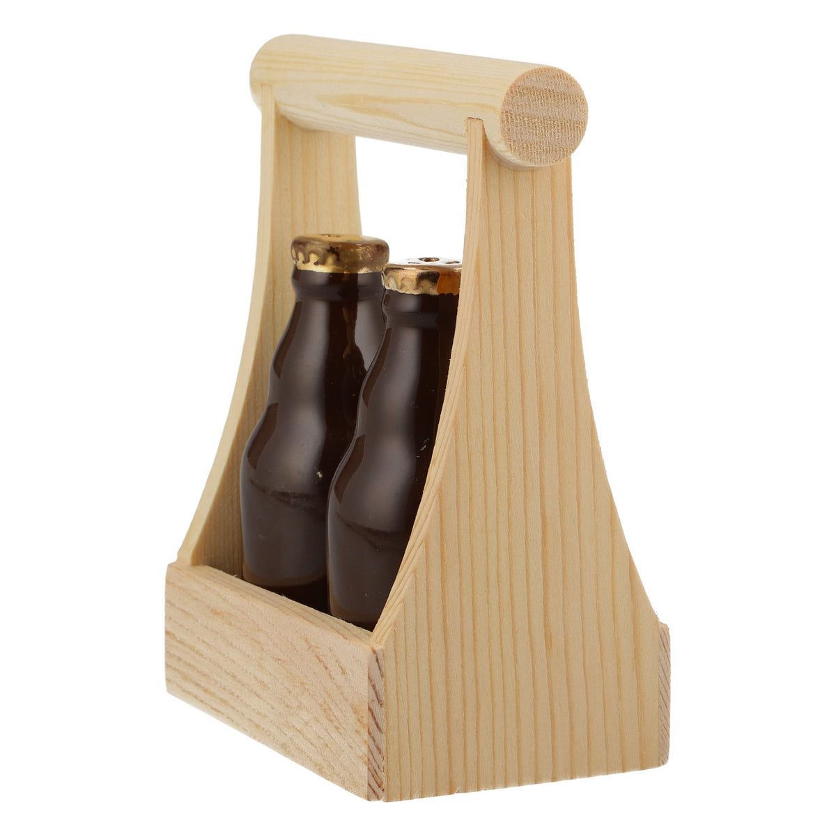 Ensemble sel et poivre « Kulmbacher Reichelbräu » en forme de bouteille avec support – Vue 3