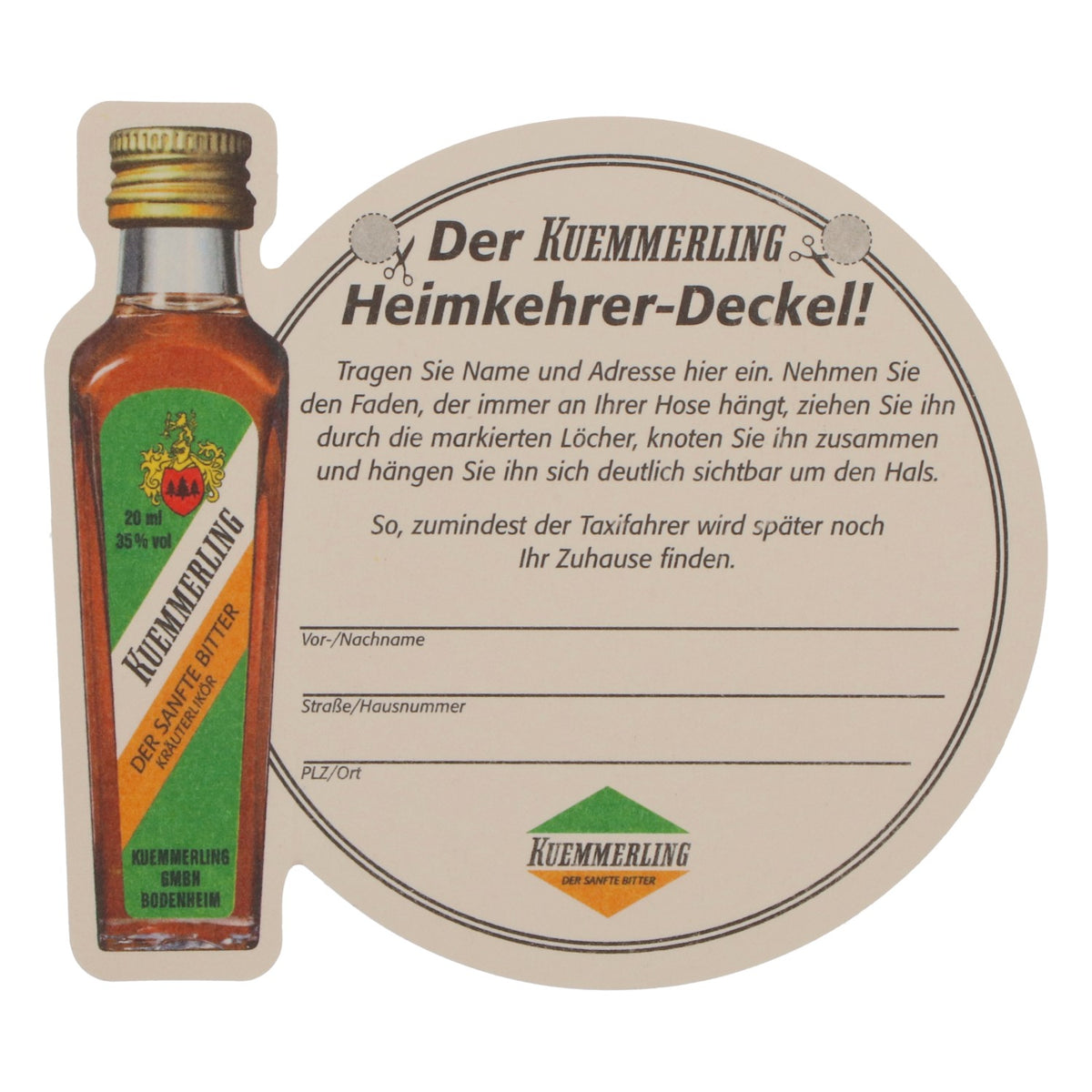 Sous-verre à liqueur Kümmerling Sous-verre Heimkehrer