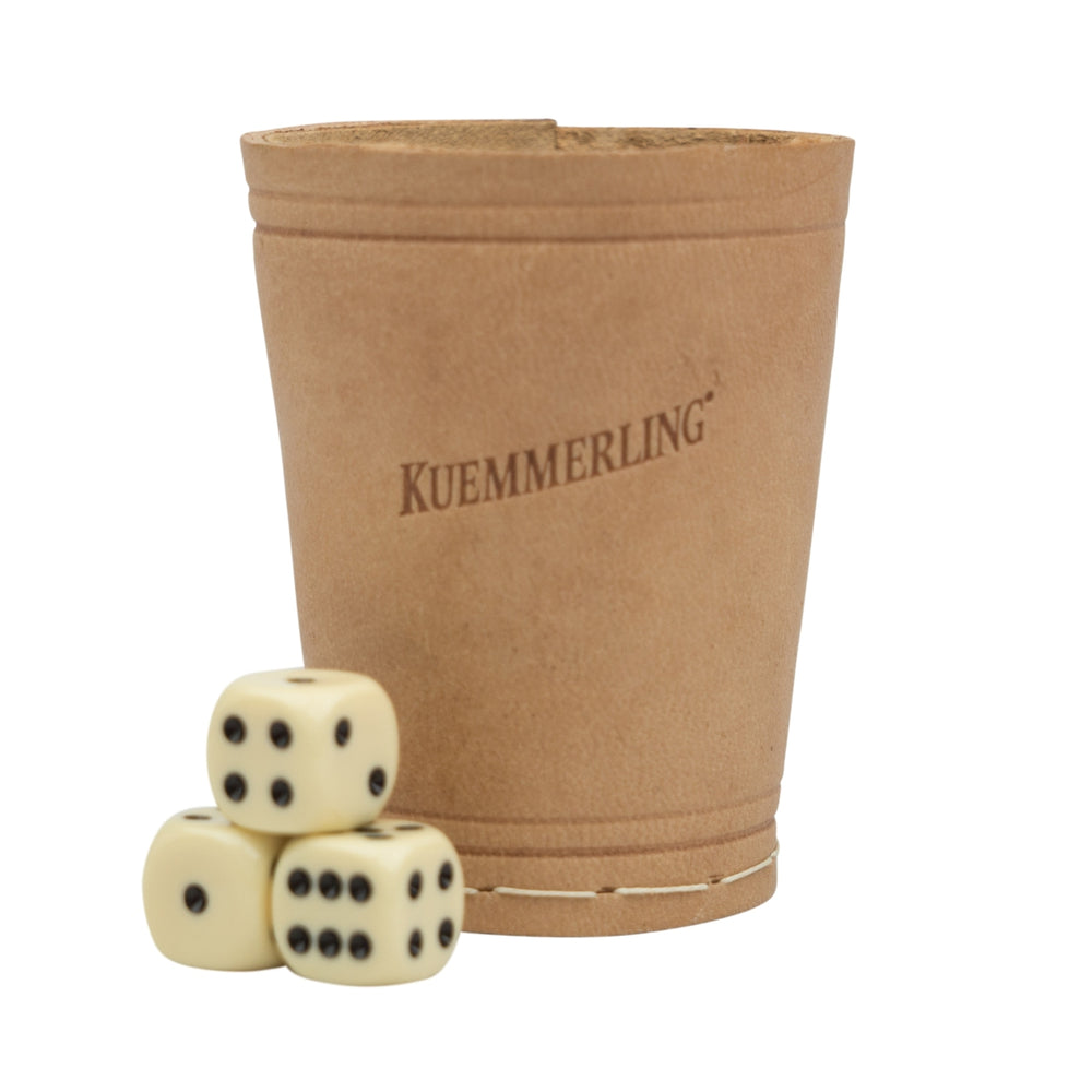 Kümmerling Liqueur Knobel Tasse 3 cubes simili cuir marron Jeux Boissons Bar