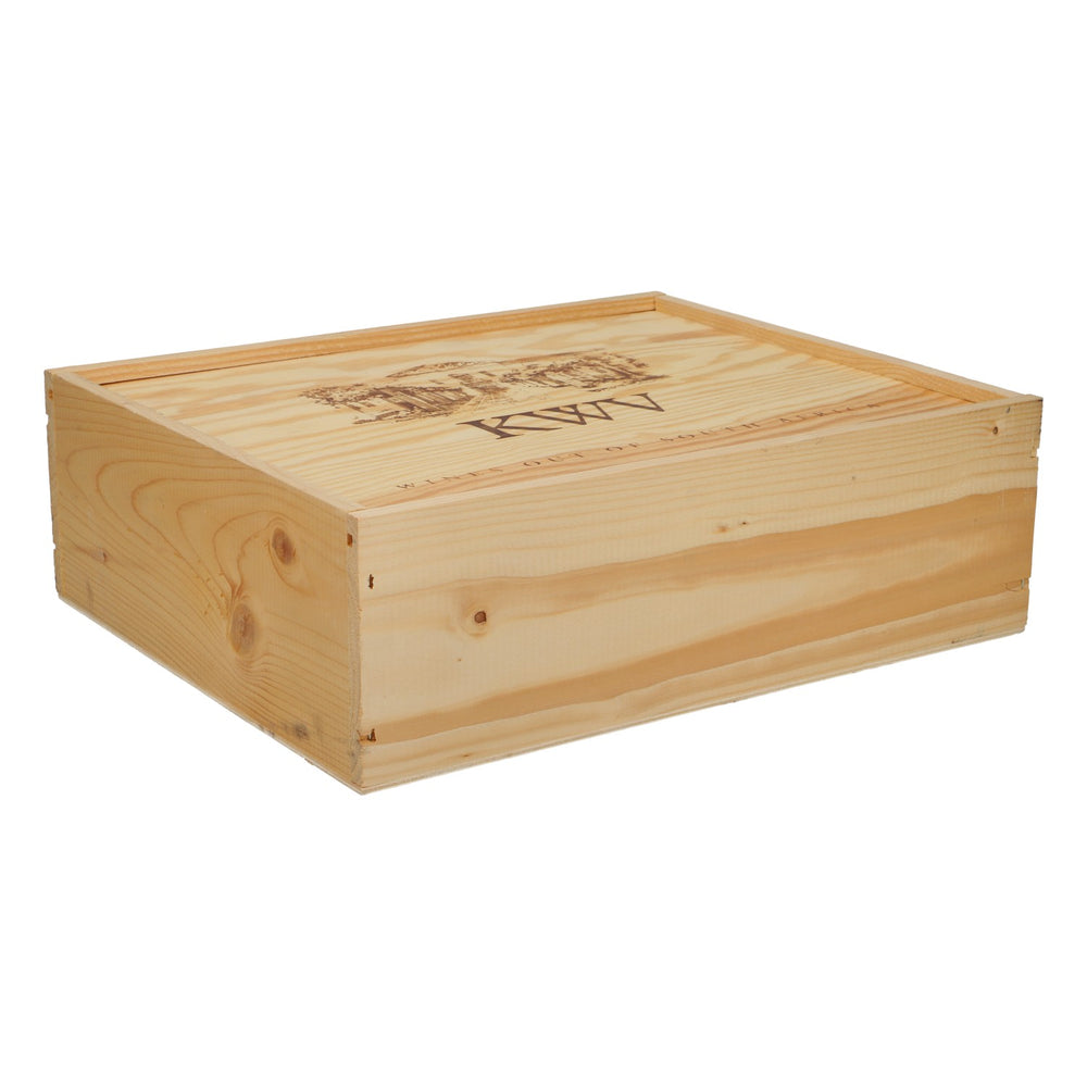 Caisse à vin en bois KWV 28,5 x 34,5 x 11 cm  « Vins d'Afrique du Sud »