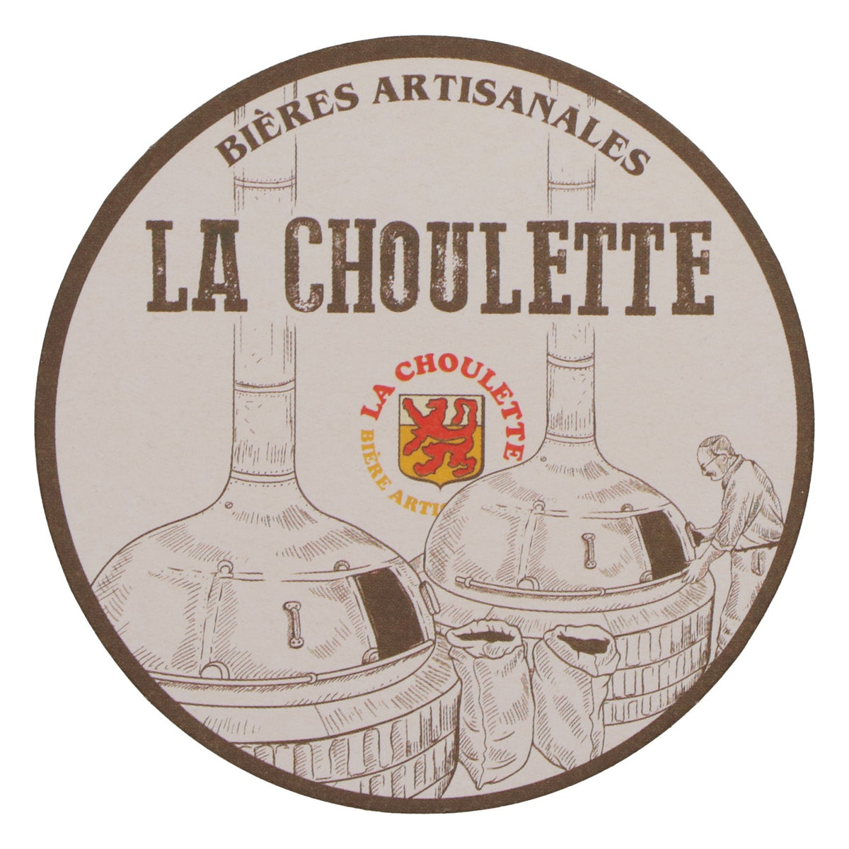 Sous-verre à bière La Choulette, motif noir et blanc, neuf, en papier – Vue 3