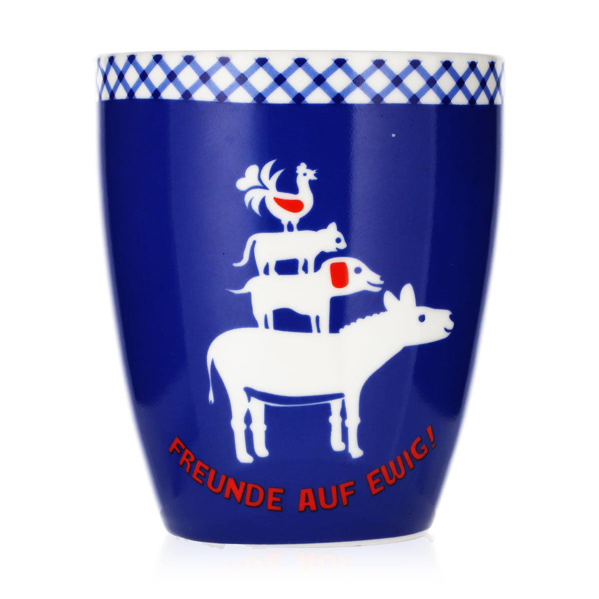 Tasse à café en verre « Landliebe » bleue, motif « Les Musiciens de Brême » et « Adelheid », en céramique