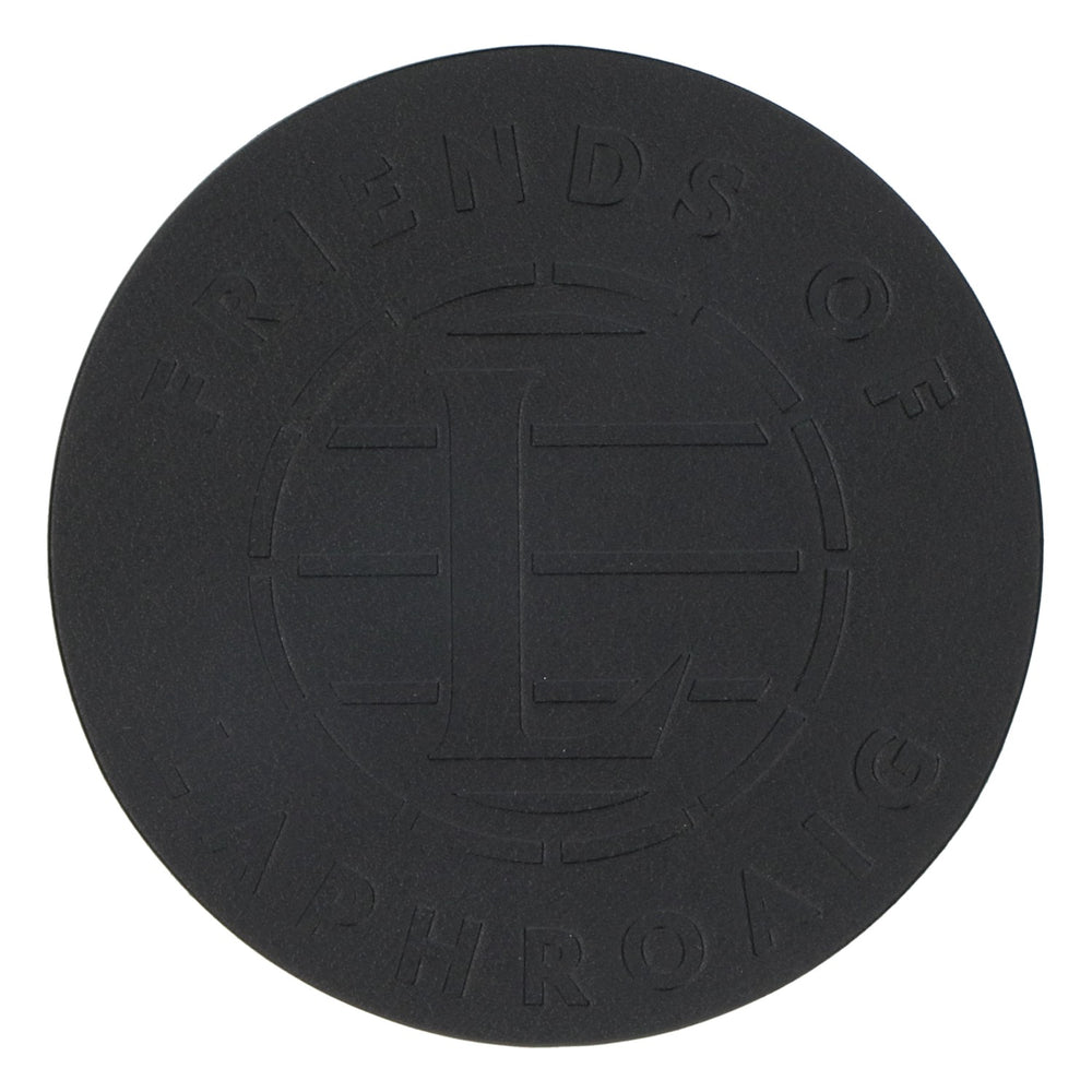 Sous-verre en verre pour whisky Laphroaig, relief cuir noir, rond  nouveau