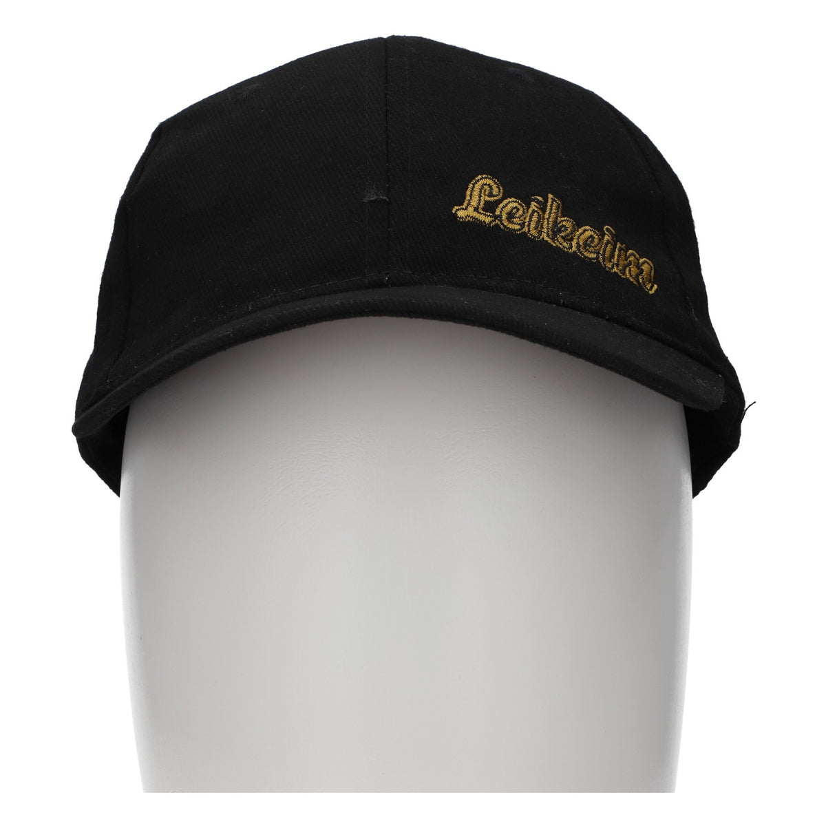 Casquette de baseball Leikeim, à visière, noire, réglable, en tissu mélangé – Vue 2