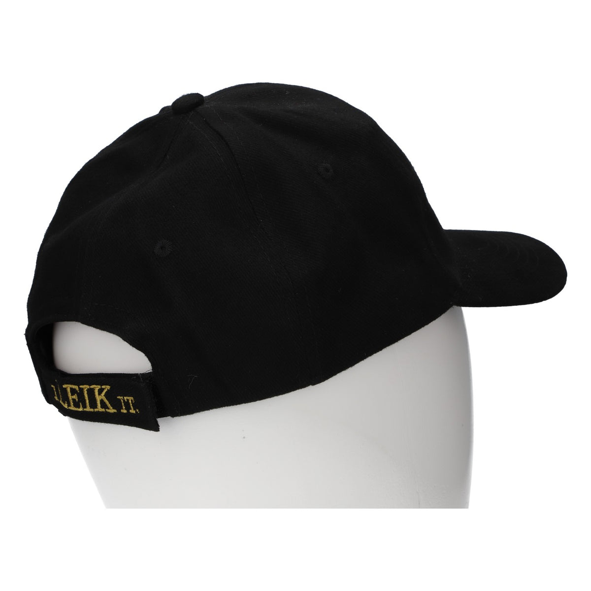 Casquette de baseball Leikeim, à visière, noire, réglable, en tissu mélangé – Vue 4