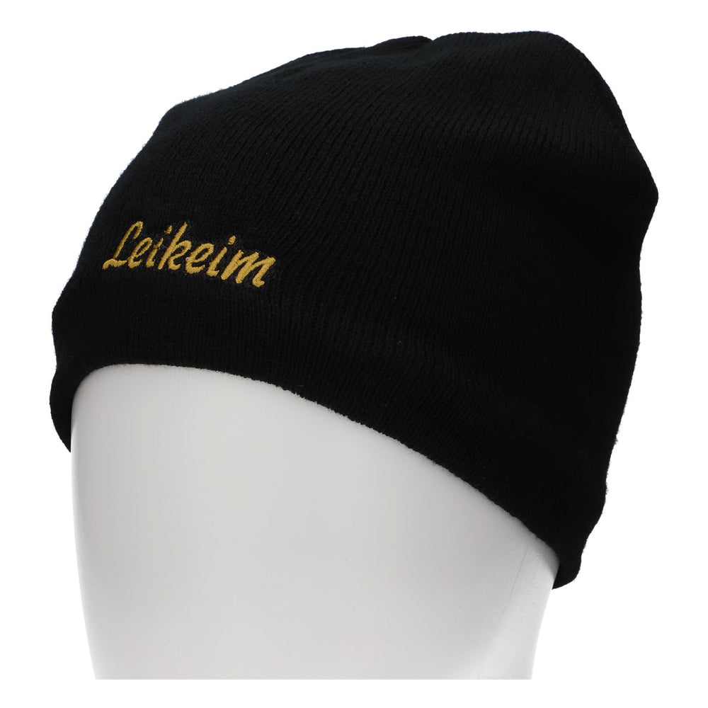 Bonnet Leikeim Beer, intérieur en polaire, noir, bonnet tricoté, bonnet d'hiver