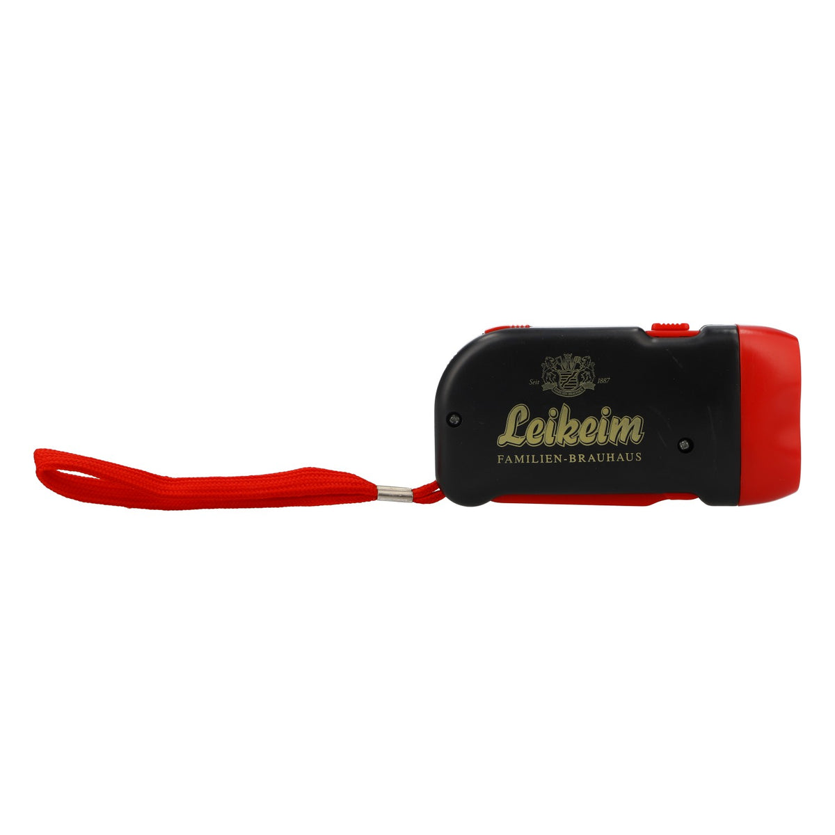 Lampe de poche Leikeim Dynamo noire/rouge, lumière continue, cordon de cou – Vue 2