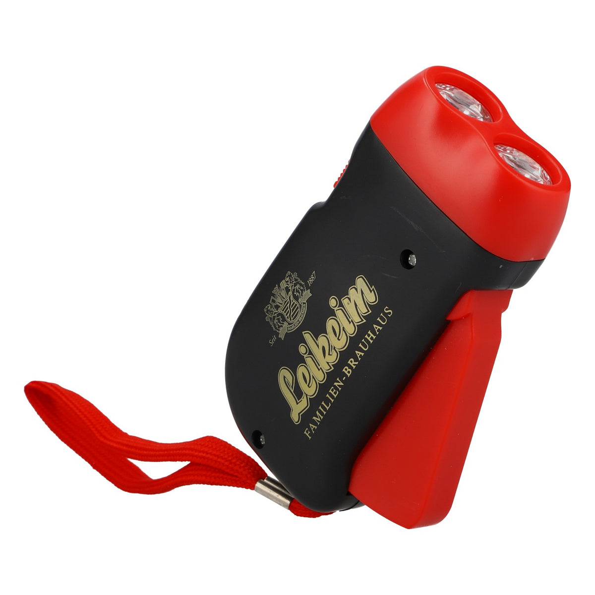 Lampe de poche Leikeim Dynamo noire/rouge, lumière continue, cordon de cou – Vue 5