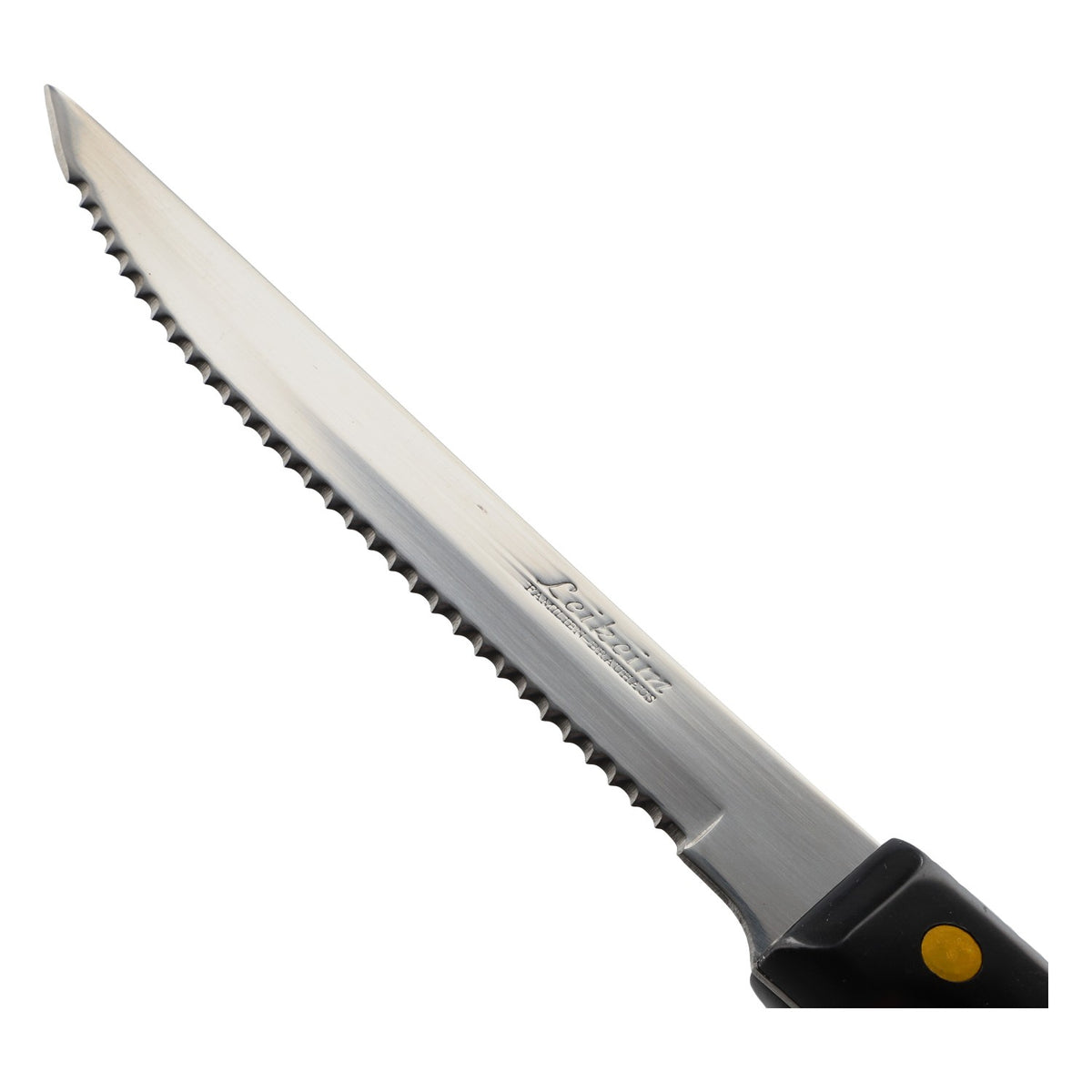 Ensemble d'ustensiles de barbecue Leikeim : 2 couteaux et 2 fourchettes, rivets dorés, acier inoxydable – Vue 4