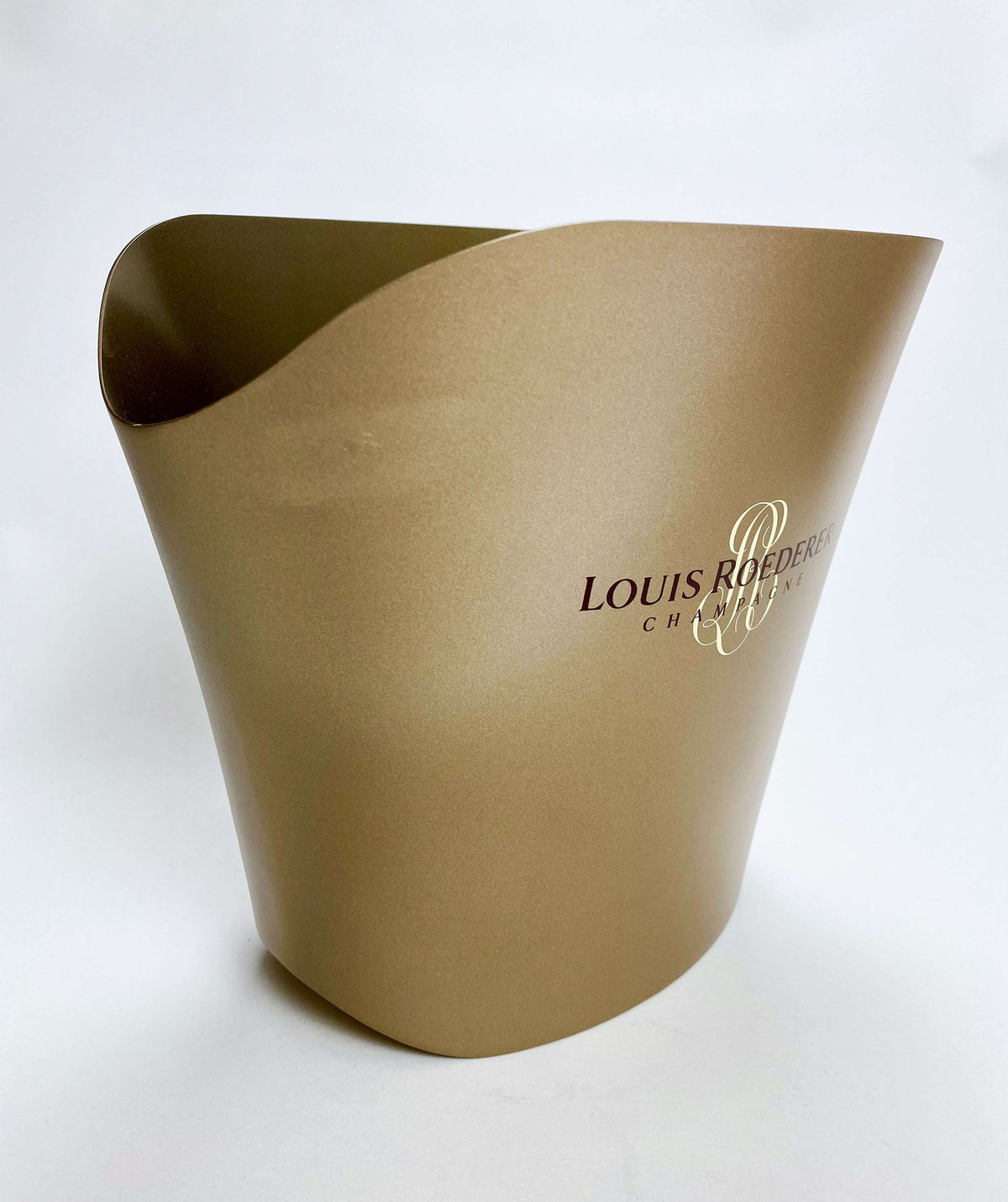 Louis Roederer Champagne Refroidisseur de bouteille Bac à glaçons simple beige métal – Vue 3