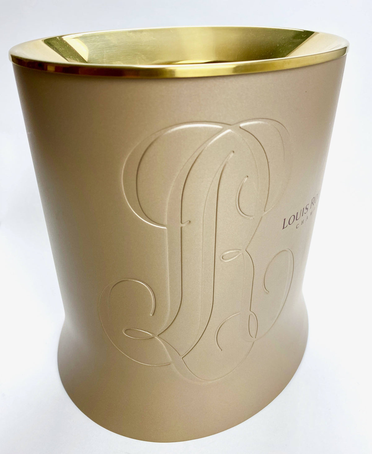 Louis Roederer Champagne Refroidisseur de bouteille Bac à glaçons simple Bord doré métallique – Vue 3