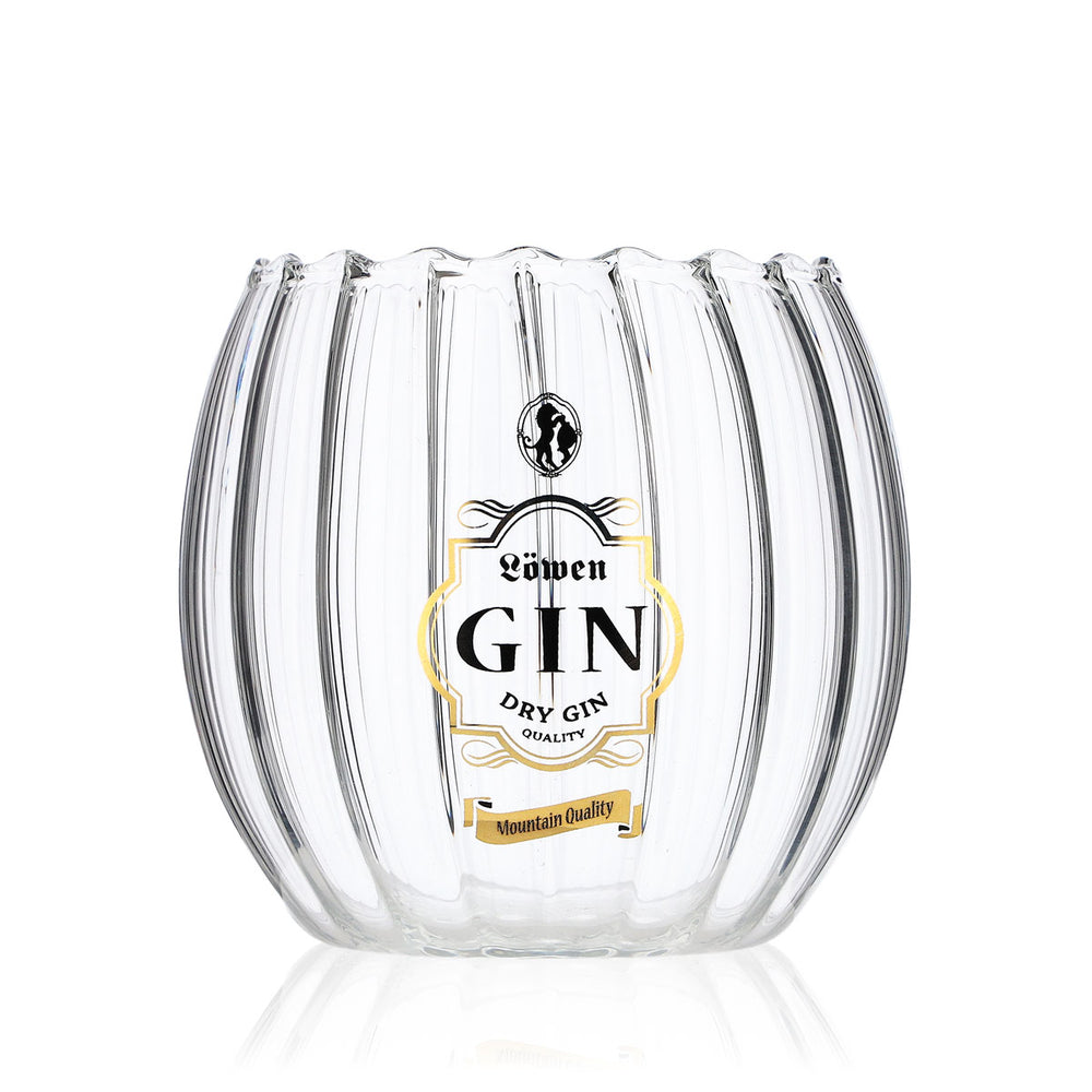 Verre à gin Löwen 0,4 l, tumbler rond, relief, contours très élégants