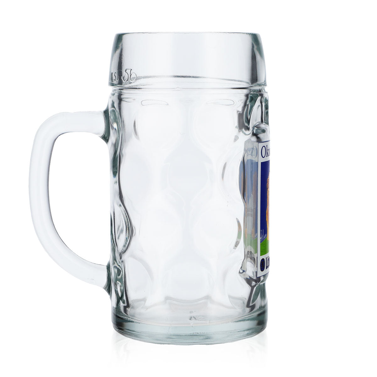Verre à bière Löwenbräu, chope de 0,5 l, forme « Oktoberfest », motif « Löwen » – Vue 3