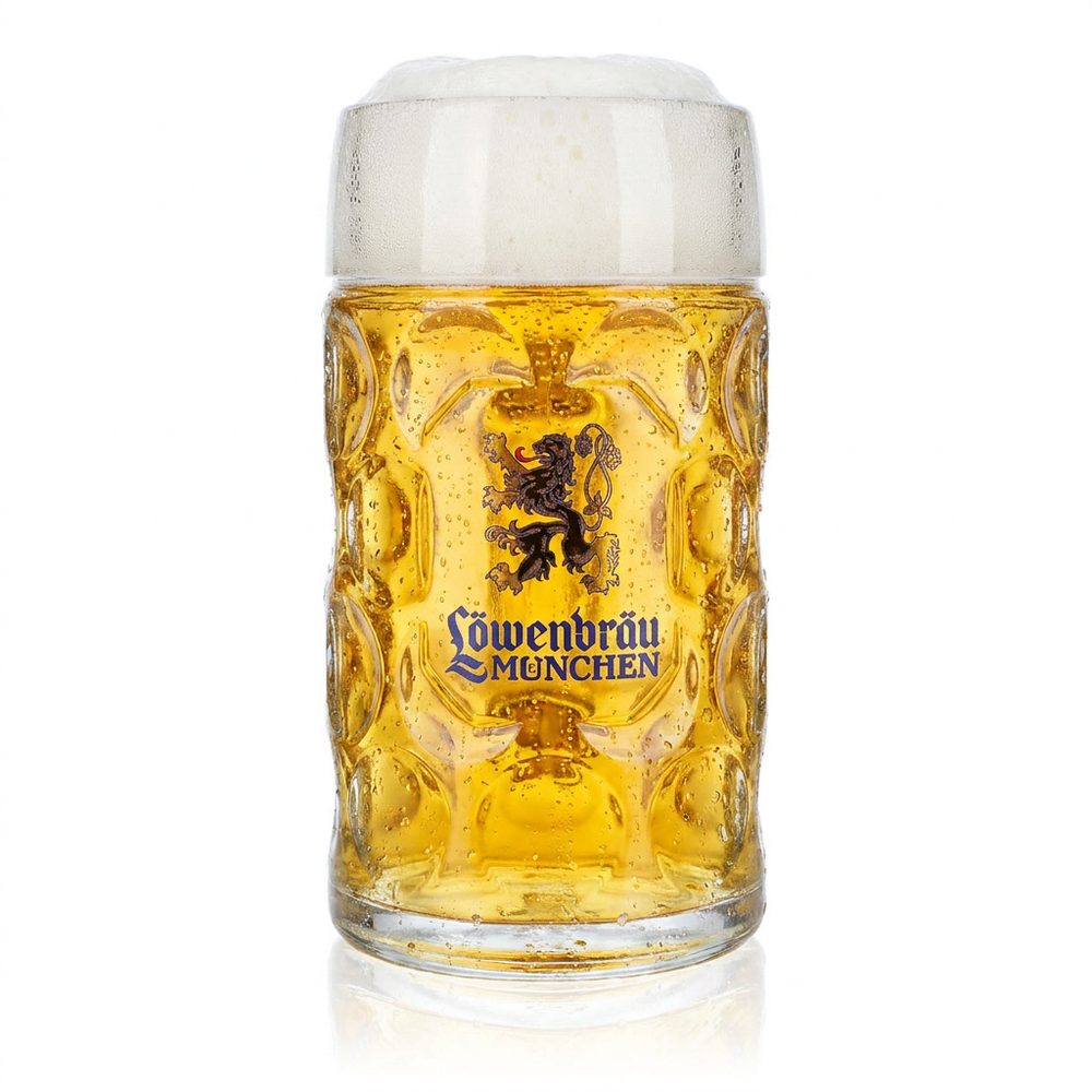 Verre à bière Löwenbräu 1 l Verres à bière Chope à bière Chope à bière Lion d'or