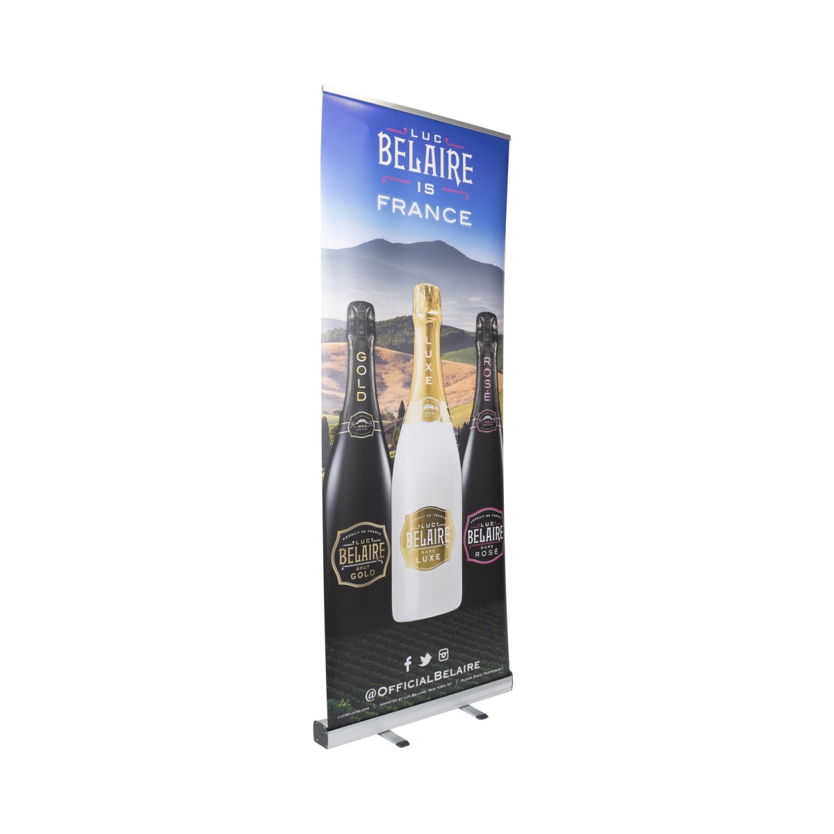 Luc Belaire Présentoir pour salon Spotlight Publicité Événement