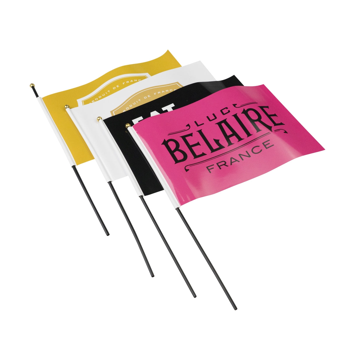 Lot de 40 fanions Luc Belaire pour vin mousseux, fanions, drapeaux, Rosé Luxe Brut, vin mousseux, fête
