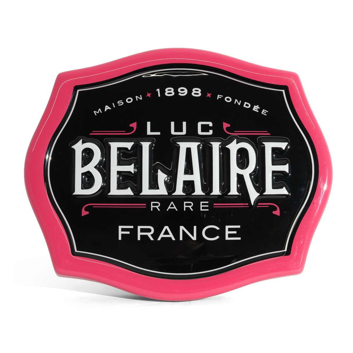 Panneau de table en acrylique Luc Belaire pour vin mousseux, noir/rose, 51 x 41 cm, à poser