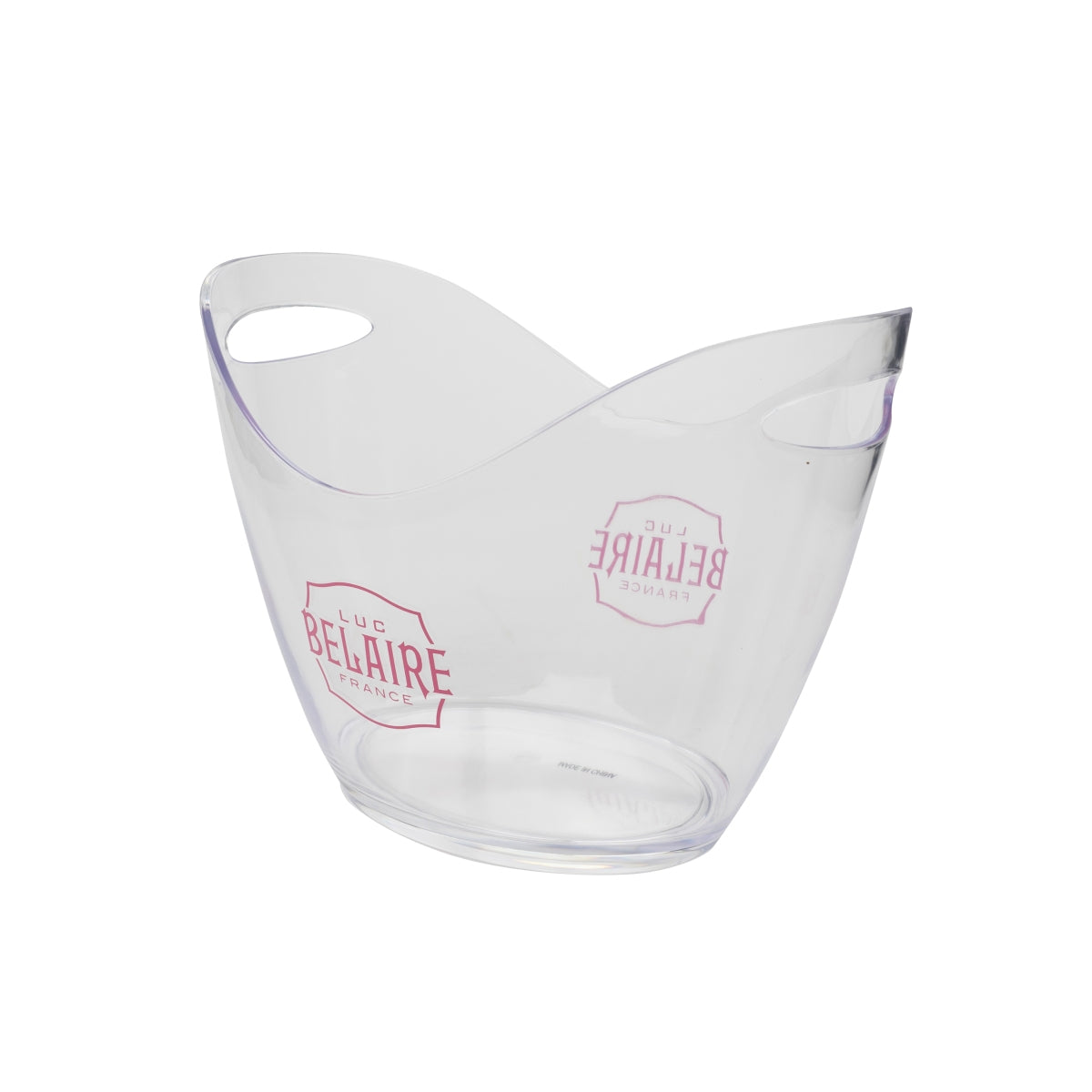 Luc Belaire : seau à vin mousseux transparent avec compartiment à glaçons