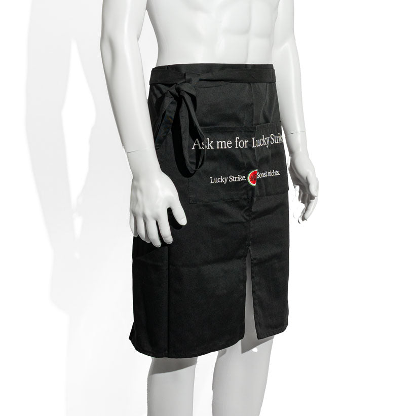 Tablier Lucky Strike Tablier de bar Tablier de bistrot  Serveur court Noir Logo Petit – Vue 2