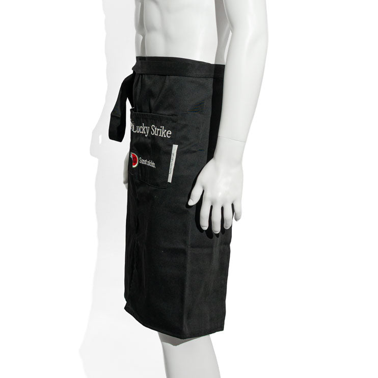 Tablier Lucky Strike Tablier de bar Tablier de bistrot  Serveur court Noir Logo Petit – Vue 4