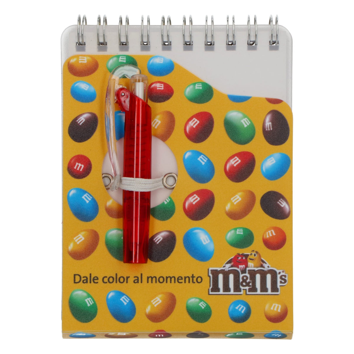 Bloc-notes M&M's avec bonbons et stylo, neuf, papier jaune, pour prendre des notes