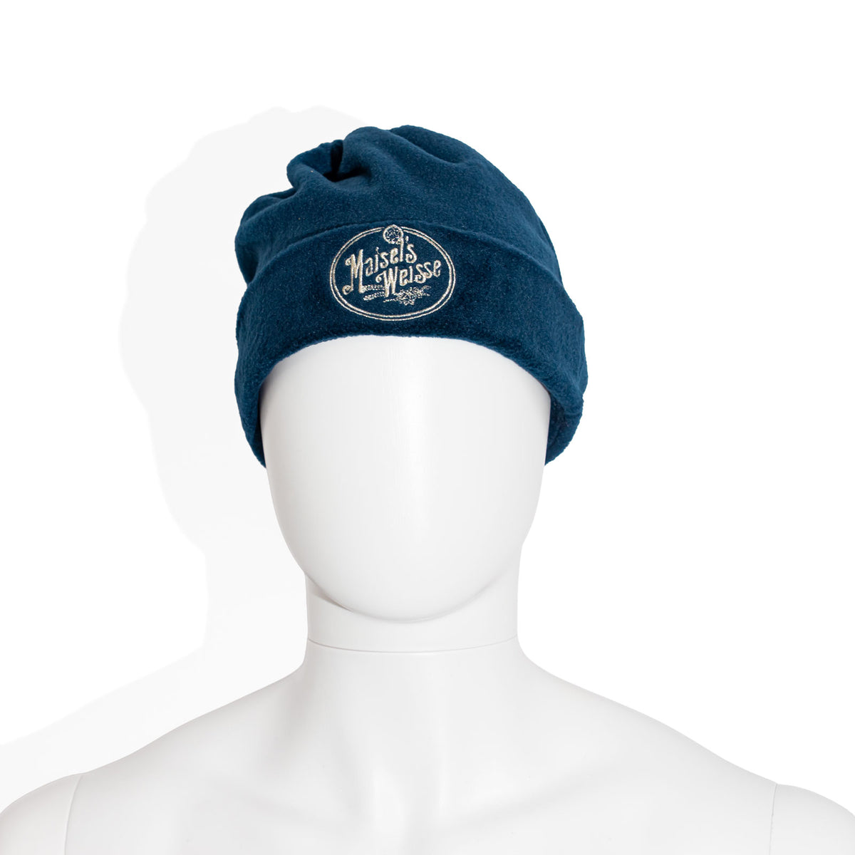 Maisels Bière blanche - Bonnet en feutre bleu taille M avec écharpe et logo brodé – Vue 4