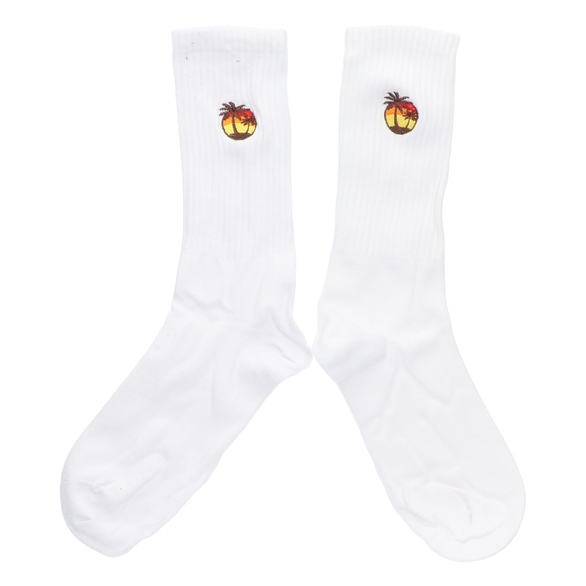 Chaussettes Malibu bas coton palmier taille 38-45 Chaussettes de tennis unisexes Crew – Vue 2