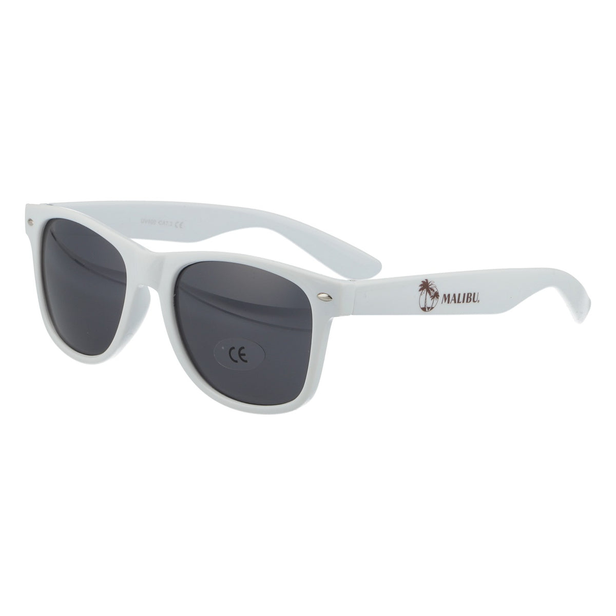 Lunettes de soleil Malibu blanches, protection UV 400, verres noirs, lunettes pour la plage et les fêtes – Vue 2