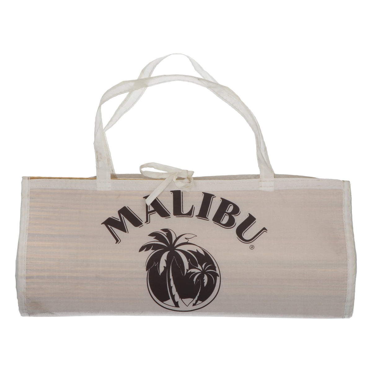 Tapis de plage Malibu en paille, blanc, portable et pliable, pour la plage et la piscine – Vue 3