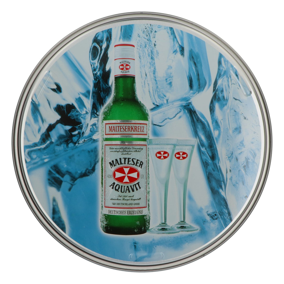 Plateau rond en métal Malteser Aquavit  Plateau de service pour bar, Ø 34 cm – Vue 3