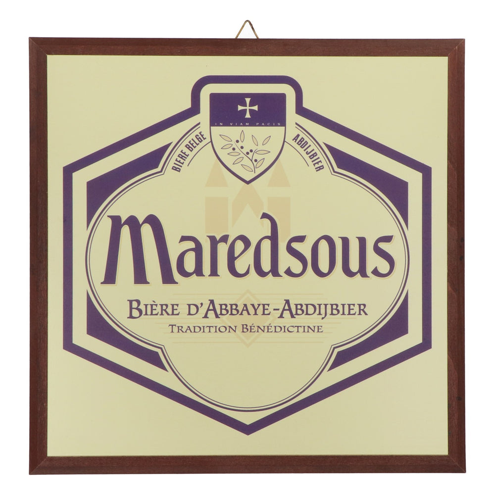 Maredsous Bière Image Décoration murale Impression murale 33x33 cm Cadre en bois