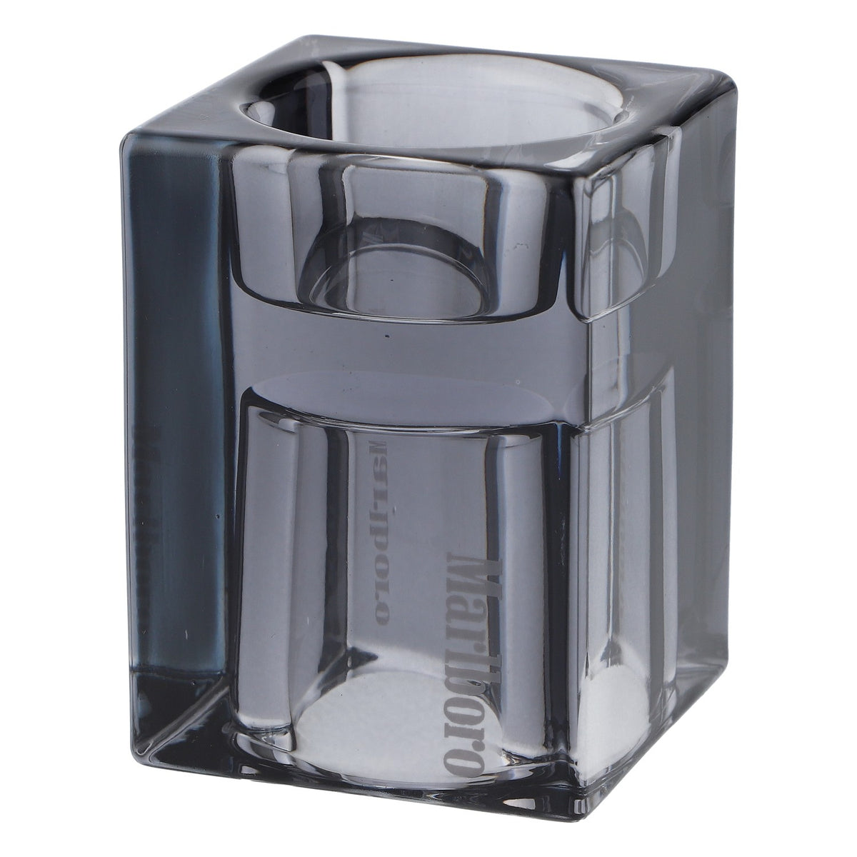 Cigarettes Marlboro Verre 6x6cm Photophore en verre noir avec logo noir – Vue 2