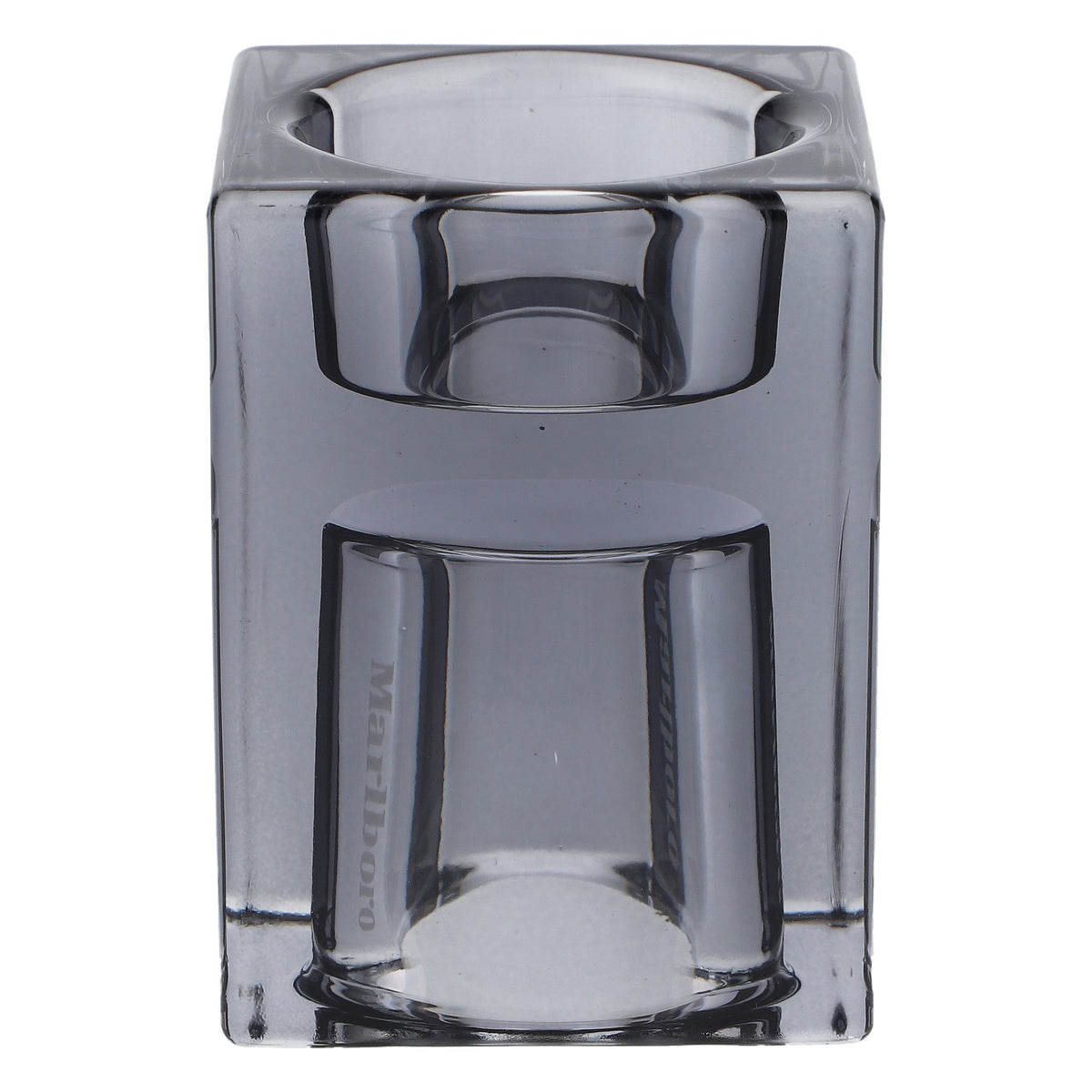 Cigarettes Marlboro Verre 6x6cm Photophore en verre noir avec logo noir – Vue 3