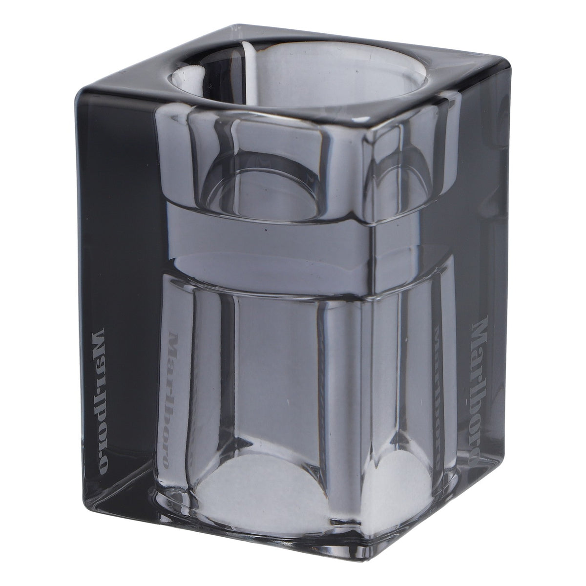 Cigarettes Marlboro Verre 6x6cm Photophore en verre noir avec logo noir – Vue 4