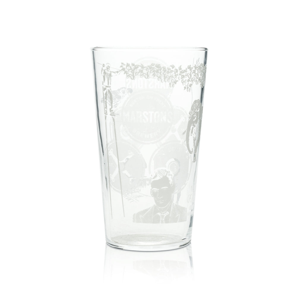 Verre à bière Marston's 0,5 l, mug, gravure, verres anglais Beer Willi Cup