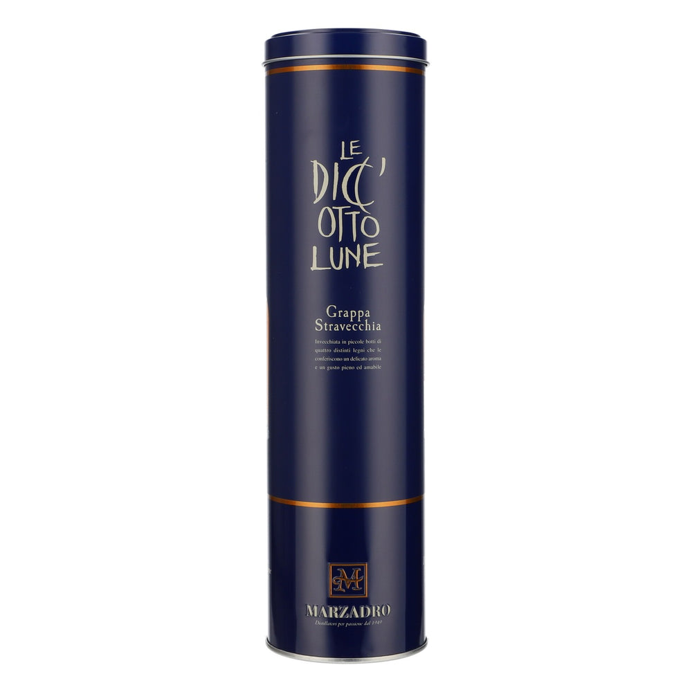 Marzadro Grappa Boîte métallique Emballage bouteille Bleu Emballage cadeau