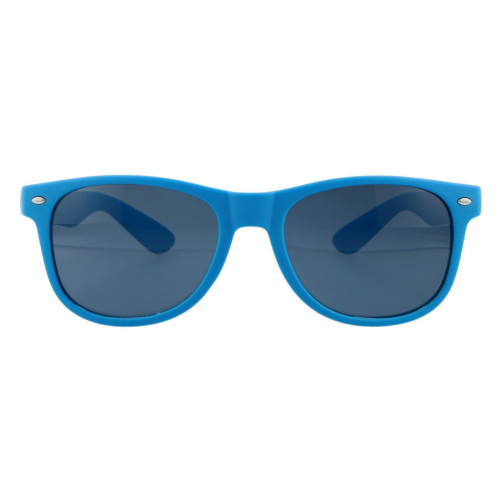 Lunettes de soleil Maxlrainer Bier, bleues, protection UV 400, monture caoutchoutée, style Wayfarer