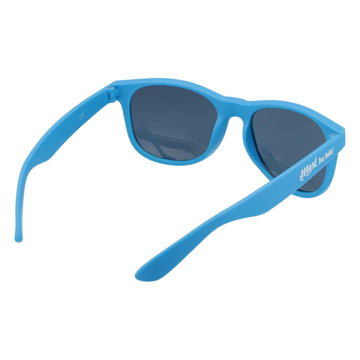 Lunettes de soleil Maxlrainer Bier, bleues, protection UV 400, monture caoutchoutée, style Wayfarer – Vue 4