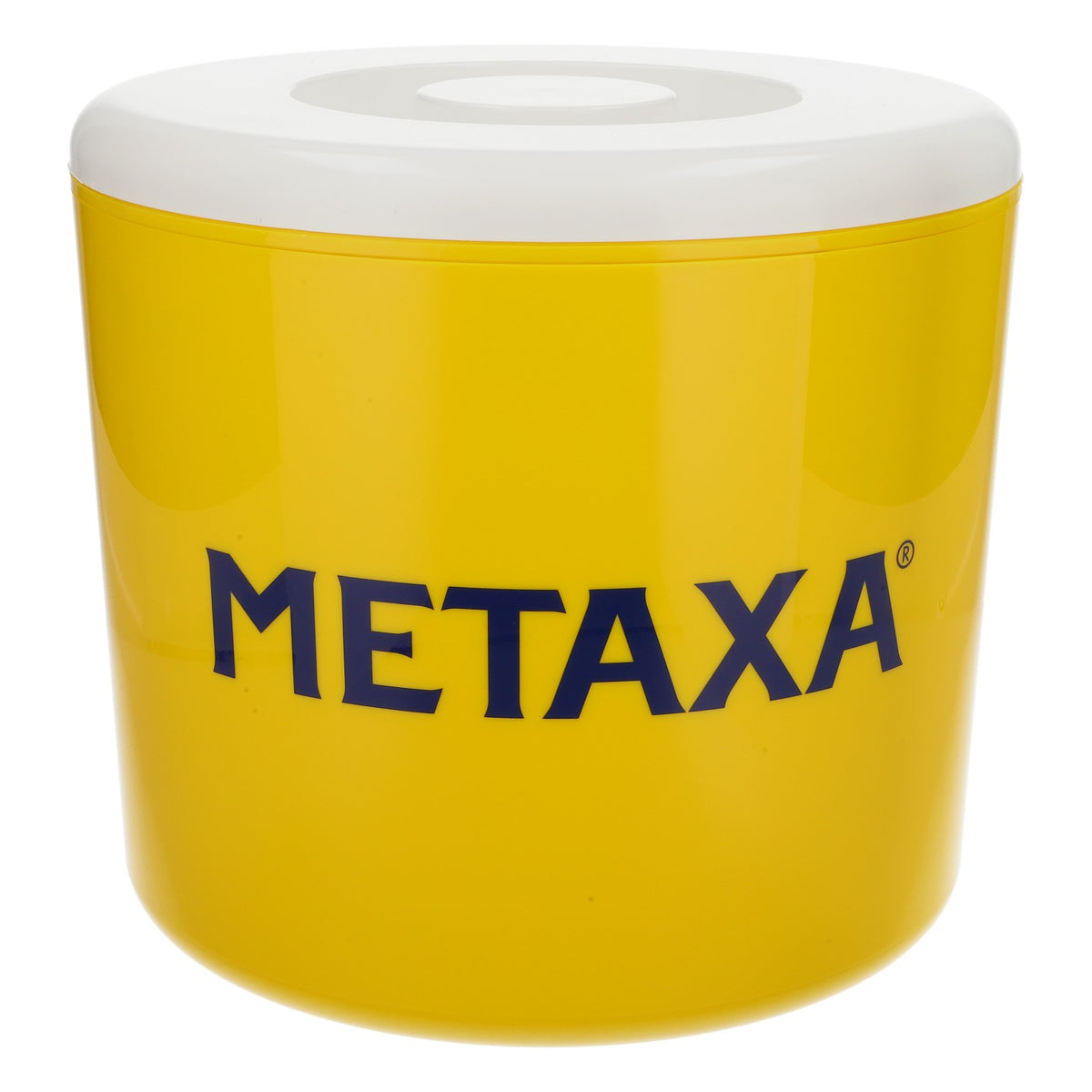 Metaxa Cognac Glacière Bac à glaçons en trois parties, design jaune/blanc