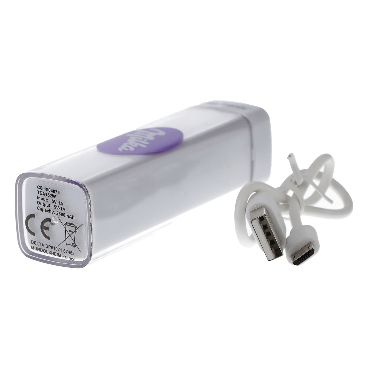 Milka Clip Sonic Powerbank Batterie externe 2600 mAh Pack batterie Chargeur – Vue 3