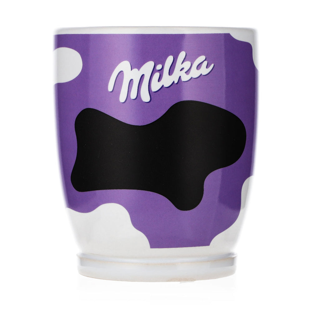 Pot en verre Milka pour aliments, sur lequel on peut écrire au feutre, motif « taches de vache », 0,3 l, en céramique
