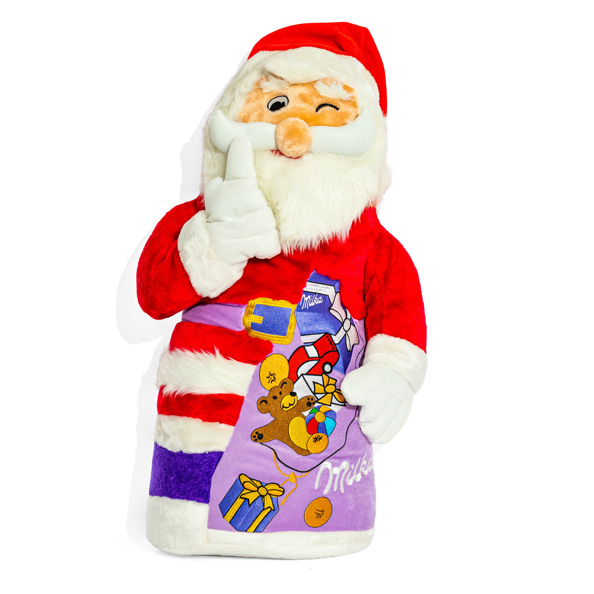 Milka Alimentation Peluche 80 cm Père Noël rouge à poser coloré