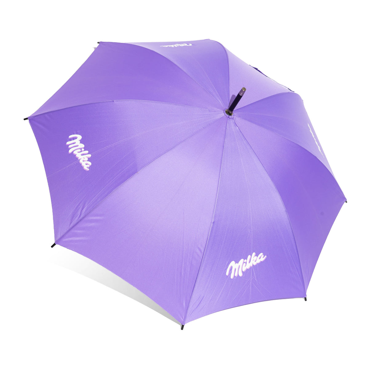 Parapluie en polyester violet Milka, motif bonbons, poignée ronde, envergure 104 cm – Vue 2