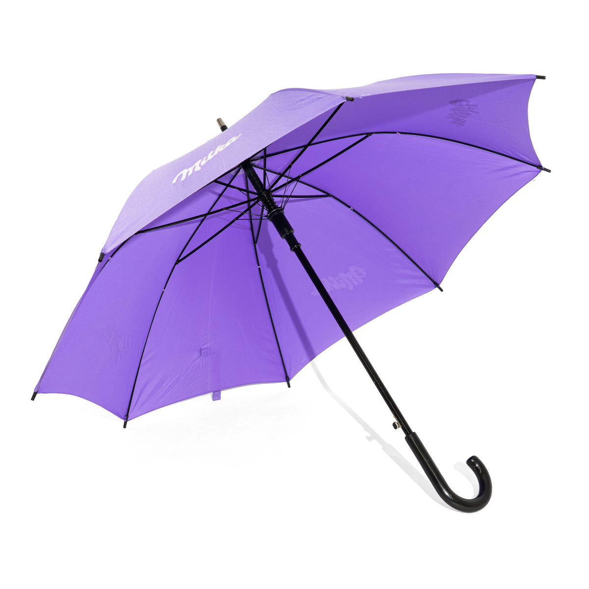 Parapluie en polyester violet Milka, motif bonbons, poignée ronde, envergure 104 cm – Vue 3