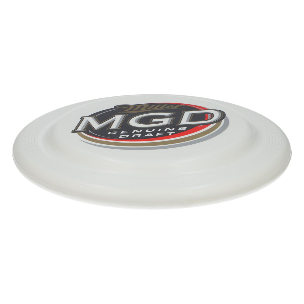 Disque de frisbee Miller Beer MGD en plastique blanc – Ton accessoire ludique pour l'été