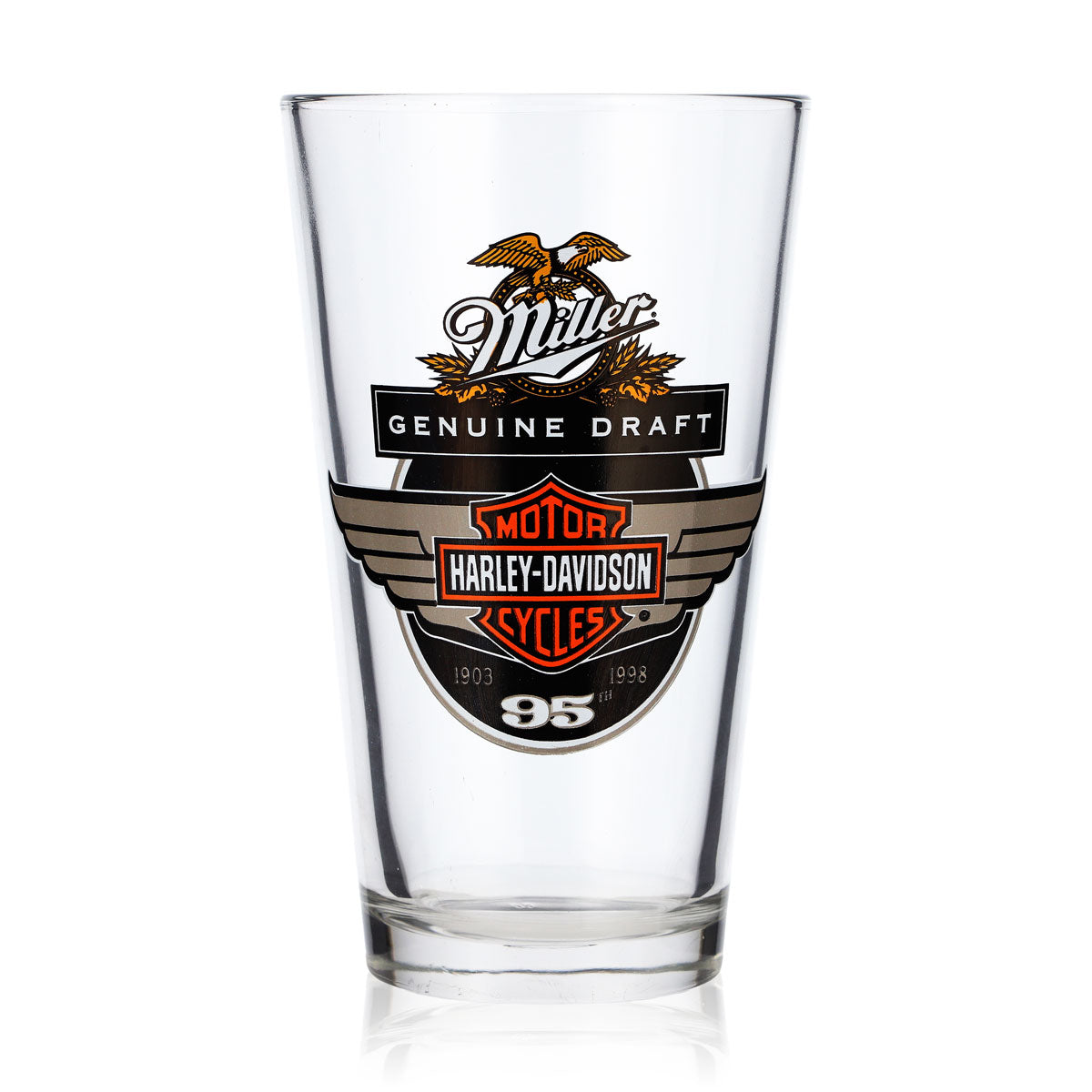 Verre à bière Miller, verre droit, 0,45 l, verre à whisky Harley Davidson, Old Fashioned