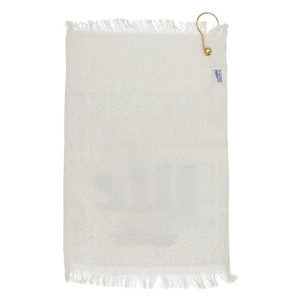 Serviette de golf Miller Beer avec mousqueton, blanche, en coton – Vue 3