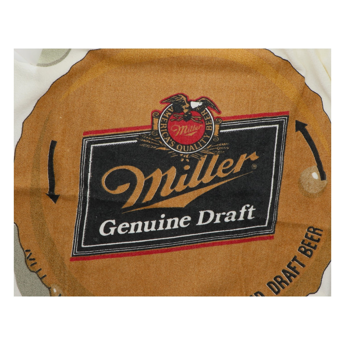 Serviette de plage Miller Beer, 145 x 87 cm, blanche et marron, avec logo, en coton – Vue 2