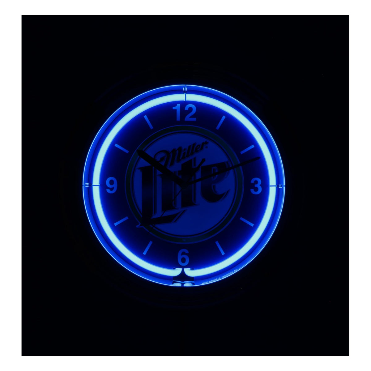 Horloge murale Miller Bier, lumineuse, néon bleu, 37,5 cm, bar à domicile, style rétro – Vue 4