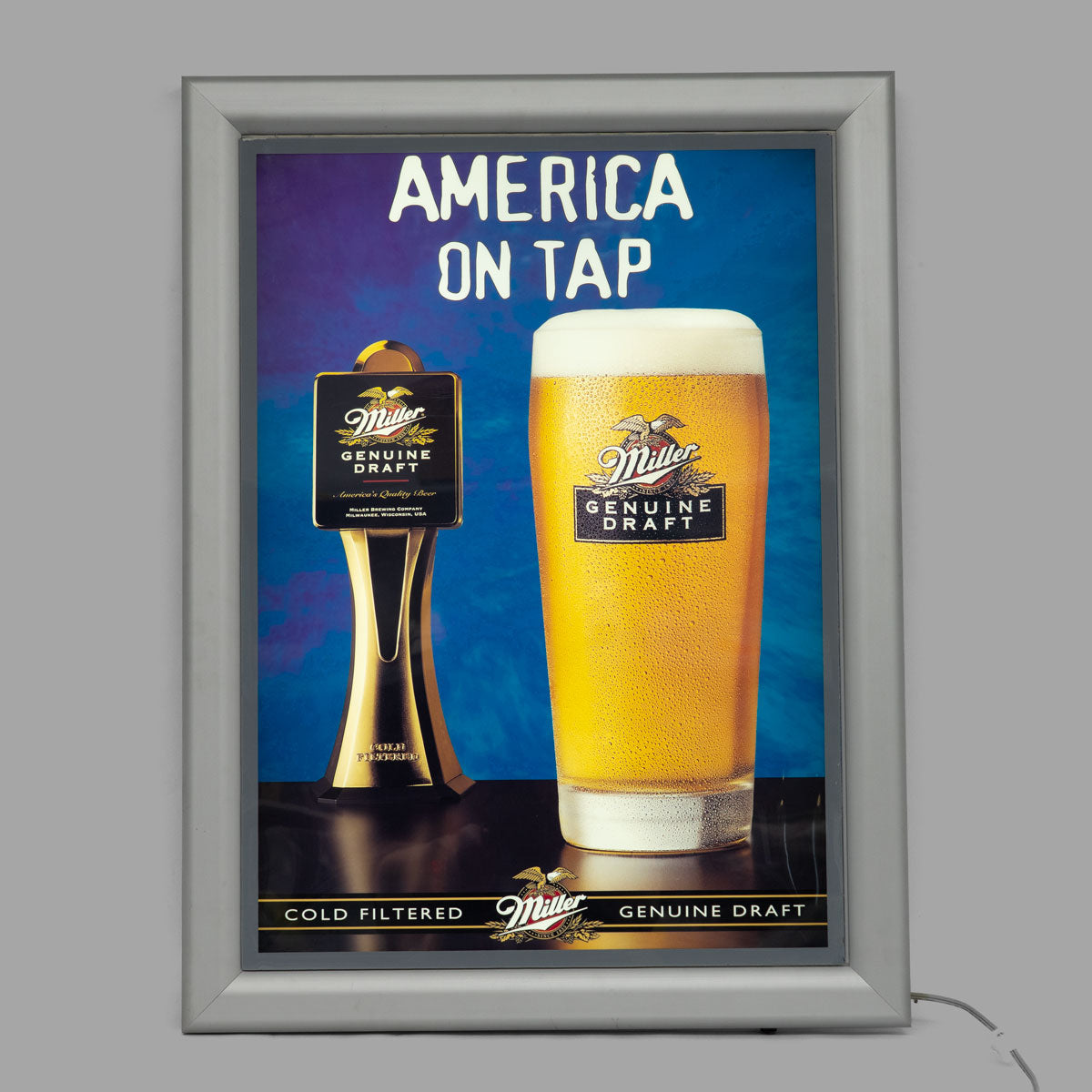 Miller Enseigne lumineuse Cadre LED Americcan Genuine Draft Beer Brewery – Vue 3